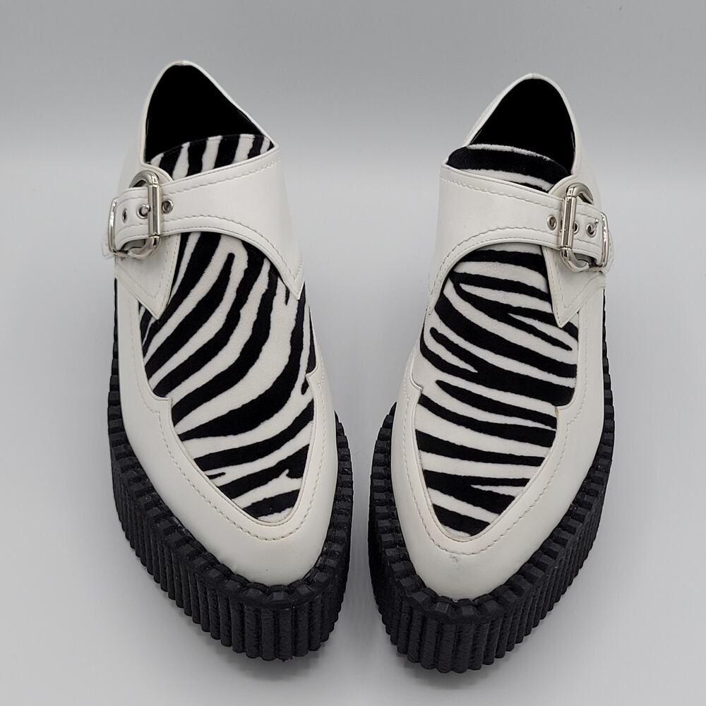 Stella McCartney White and Black Zebra Creepers